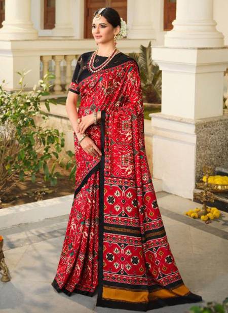 Red Colour Fancy Festive Wear Designer Heavy Patola Silk Saree Collection 53711